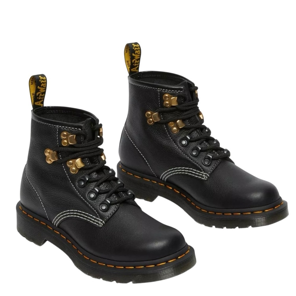 NIB Dr. Martens Black Boots with Gold Eyelets